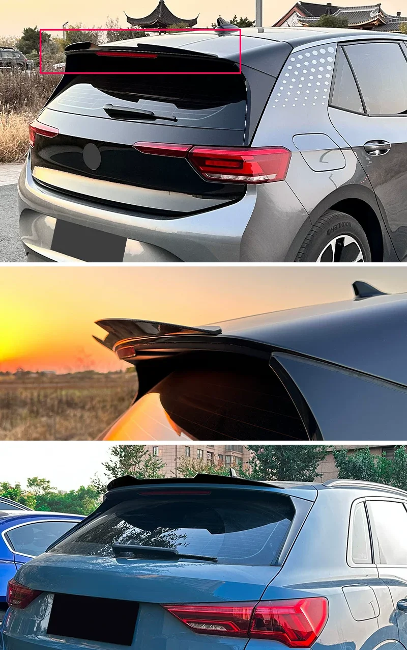 Universeller, glänzend schwarzer 2-teiliger 99cm Heckspoiler für das Autodach, passend für Ford Focus ST 2013+ – Detail 4