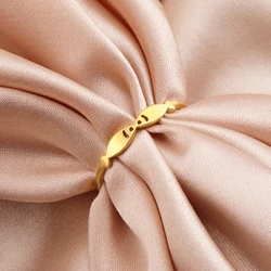 Cazador Cute Kissing Fish Rings for Women Gold Color Trendy Jewelry Stainless Steel Finger Rings Birthday Gift 2024 Wholesale