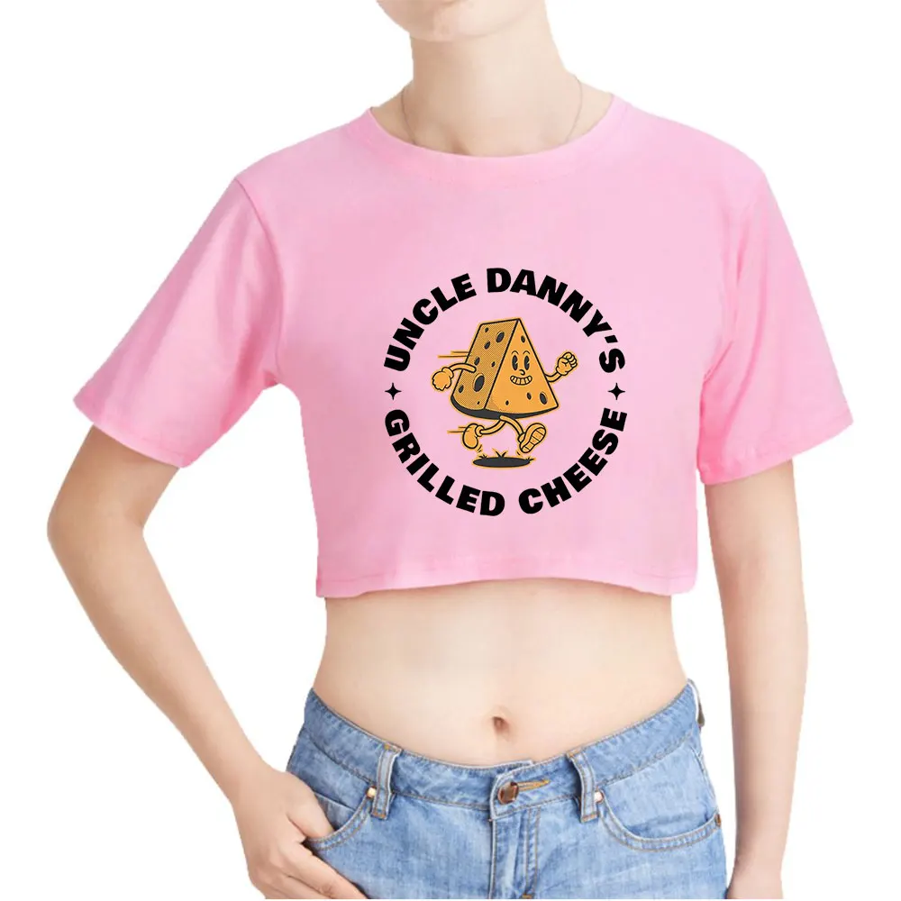 Shane Gillis Grilled Cheese Uncle Danny Vintage 90s Crop Top Exposed Navel T-Shirt Oversize ONeck Tops Women Funny shirt Fashion