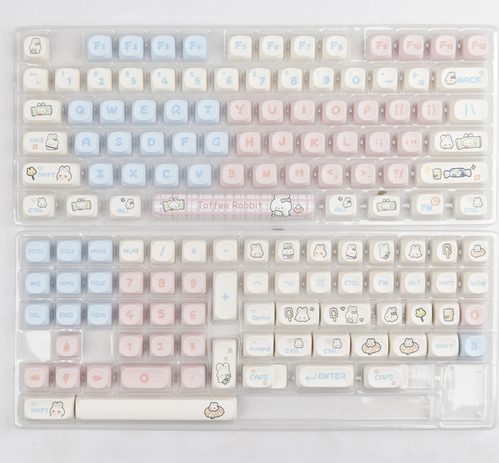 Toffee-Capuchons de clavier à sublimation PBT pour filles, profil MOA, rose, clavier mécanique de bureau, personnalisation de jeu prédire