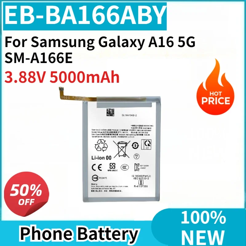 

Brand New EB-BA166ABY 3.88V 5000mAh Replaceable Battery For Samsung Galaxy A16 5G SM-A166E Mobile Phone Batteries
