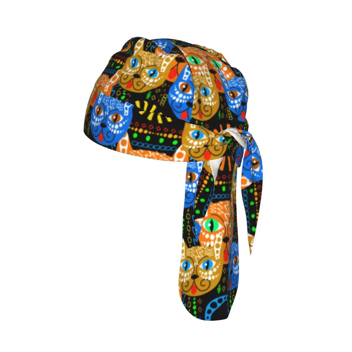 

Quick-drying Beanie Pirate Hat Colorful Tribal Ethnic Cats Sport Cycling Cap Hiking Camping Head Scarf Bandana Hat