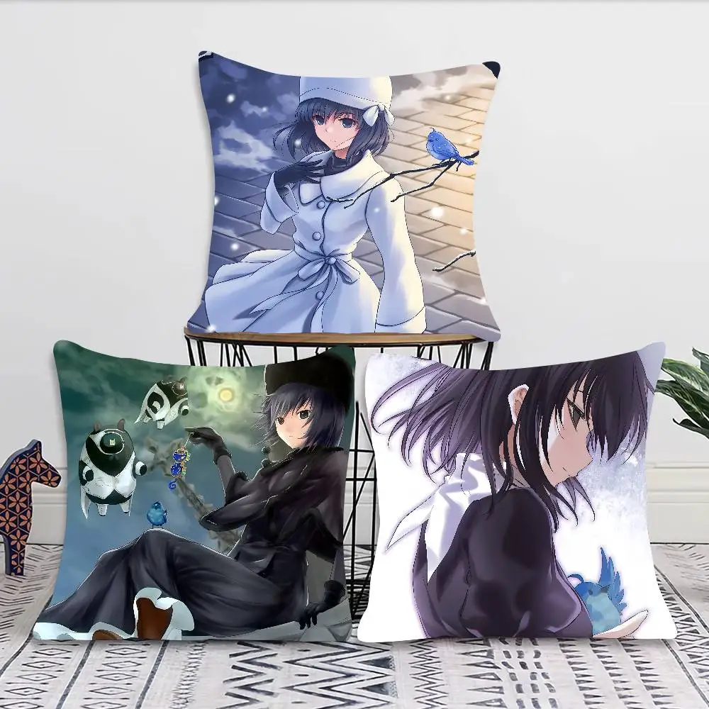 Alice Kuonji Anime Witch On The Holy Night Pillow Case Fashion Square Pillowcase Bedroom Sofa Room Ins Decoration Leisure