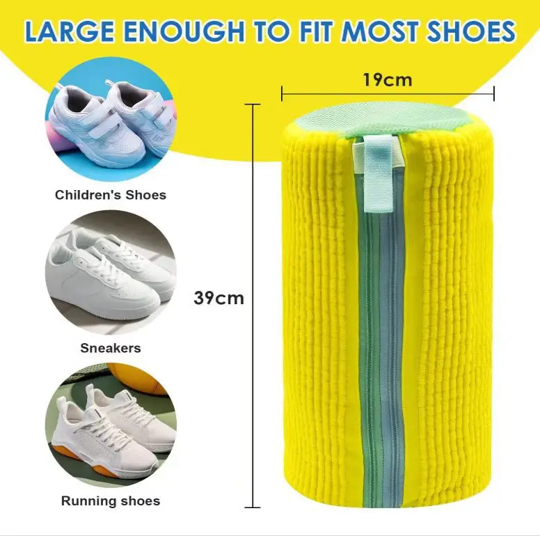 1/4PCS Shoe Washing Bag,Padded Net,Laundry Shoe Protector, Fluffy Fiber, Polyester,Shoe Washing Machine, Laundry Bag, Drying Bag
