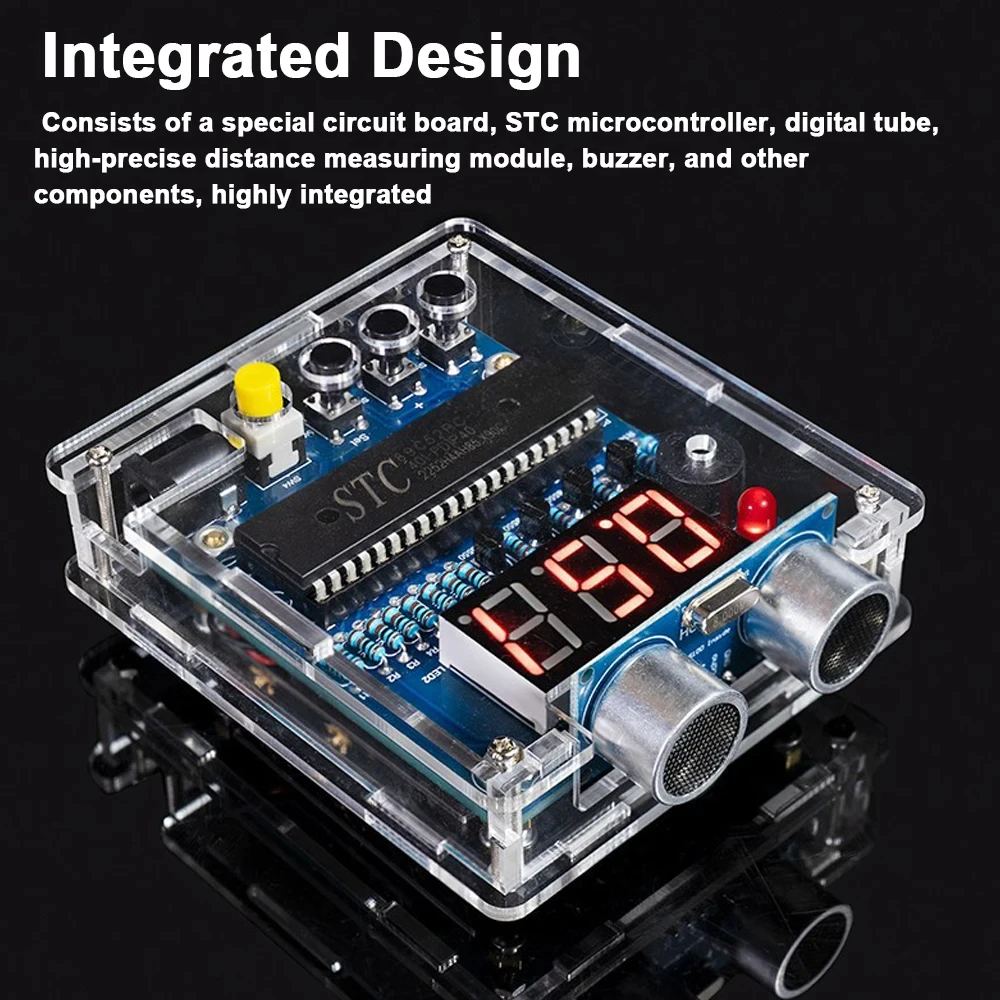 DIY Electronic Soldering Kit Distance Measuring Instrument High Precision HC-SR04 Ultrasonic Sensor Module Real Time Display