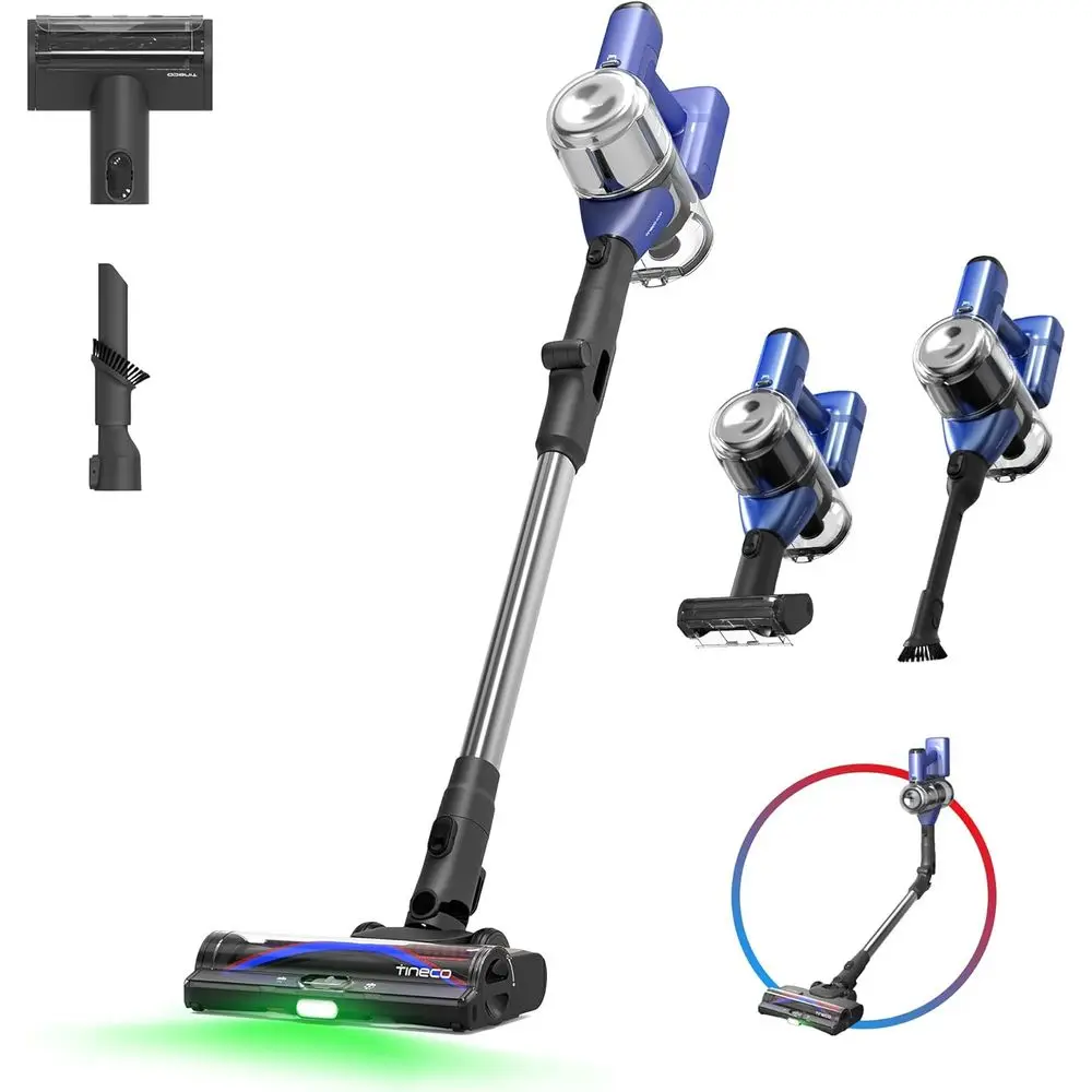 

Cordless Stick Vacuum Cleaner, 200AW Powerful Suction, Zero Tangle Brush, 95Min Runtime, 180° Foldable Tube, 12