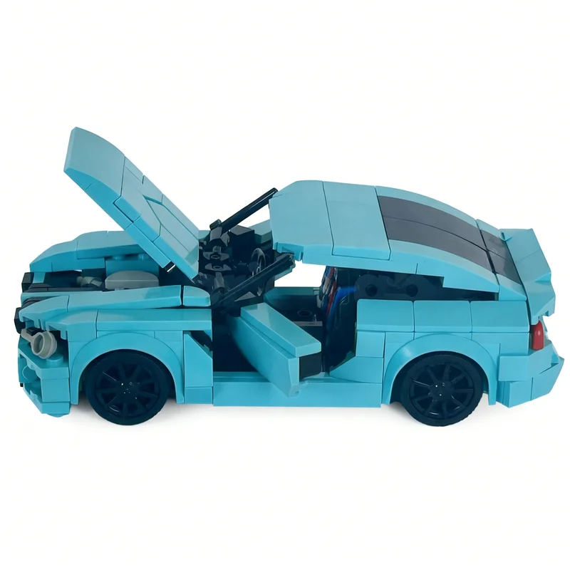 374pcs MOC City Champions BMWS M2 G87 Working Inline 6 Connected To RWD Model Building Blocks Architecture Christmas Gift Toys