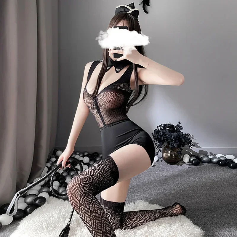 Uniforme da hostess sexy Tentazione Assistente di volo Costumi Cosplay Set di abiti di lingerie erotica Abiti da gioco di ruolo porno per donne