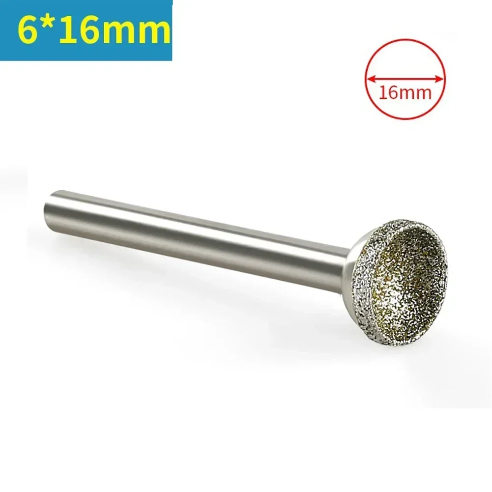 Diamond Grinding Head Spherical Concave Coarse Grinding Bit Stone Jade Carving Polishing Engraving Tools