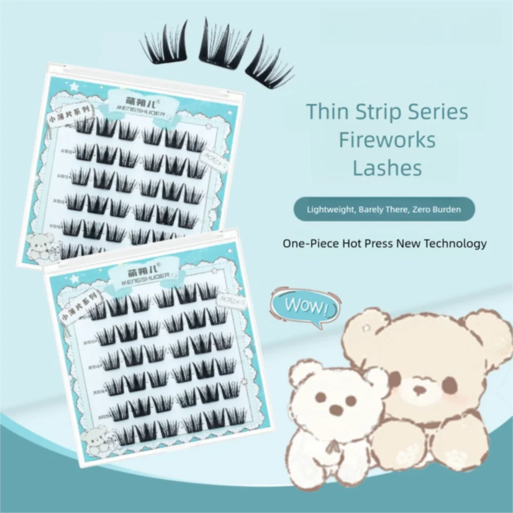 Moda fofo sem cola cílios postiços onda natural diy lash cluster mangá olho auto adesivo 3d cílios postiços fontes de festa