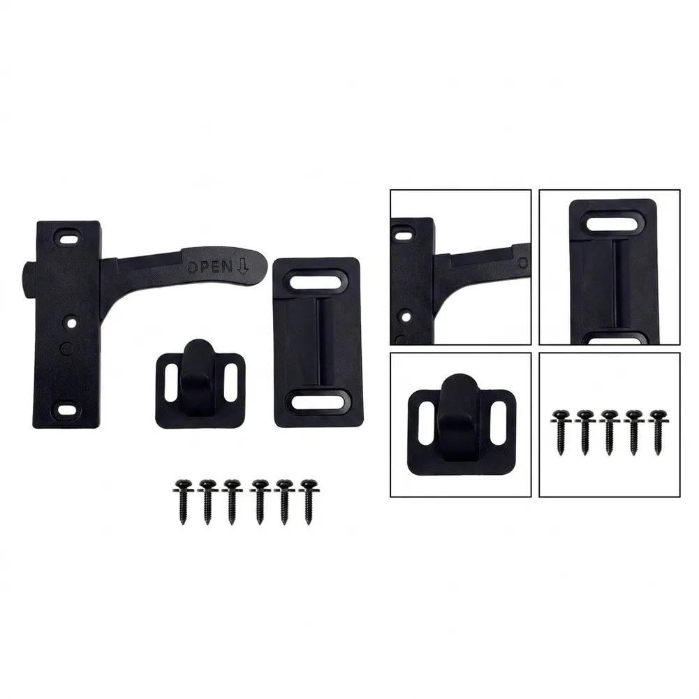 RV Screen Door Latch Kit Aluminum Alloy for Motorhome Travel Trailer Includes 1 Handle 1 Strike Plate 1 Keeper