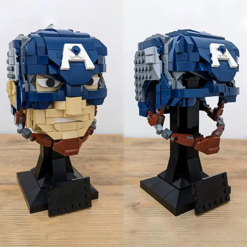 Modèle de blocs de construction de film de science-fiction, MOC, captain america, figurine, casque, série, cadeaux de festival, 587 pièces