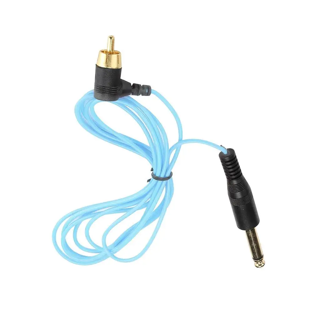 Cable de Clip de tatuaje RCA, conector de ángulo recto para fuente de alimentación de la máquina, suministros transpirables suaves