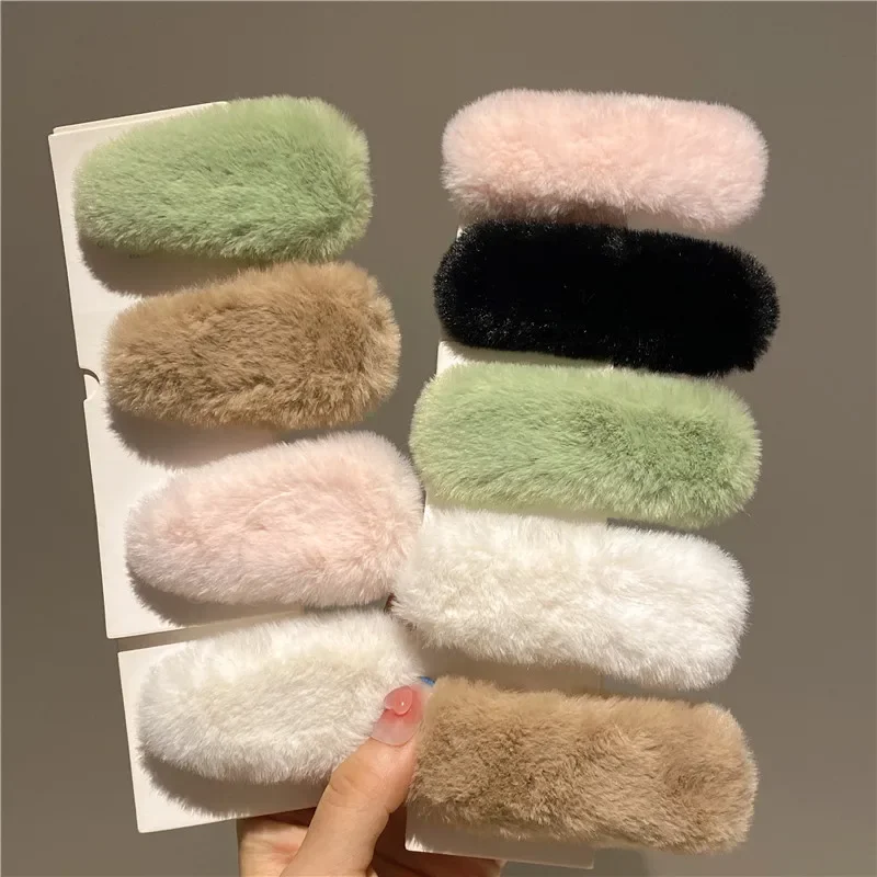 Winter Plush Cute Hair Clip Grasping Lamb Children\'s Broken Hair Pin Clip Headwear Hair Accessories for Girls  Korean Style