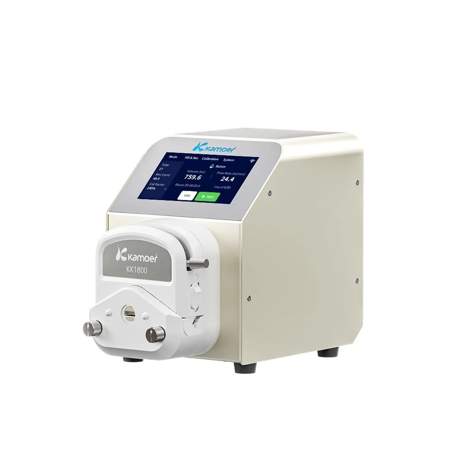 High Flow Peristaltic Pump Kamoer UIP V3 Intelligent 0.1~1500ml/min Closed-Loop Stepper Motor Touch Screen Control