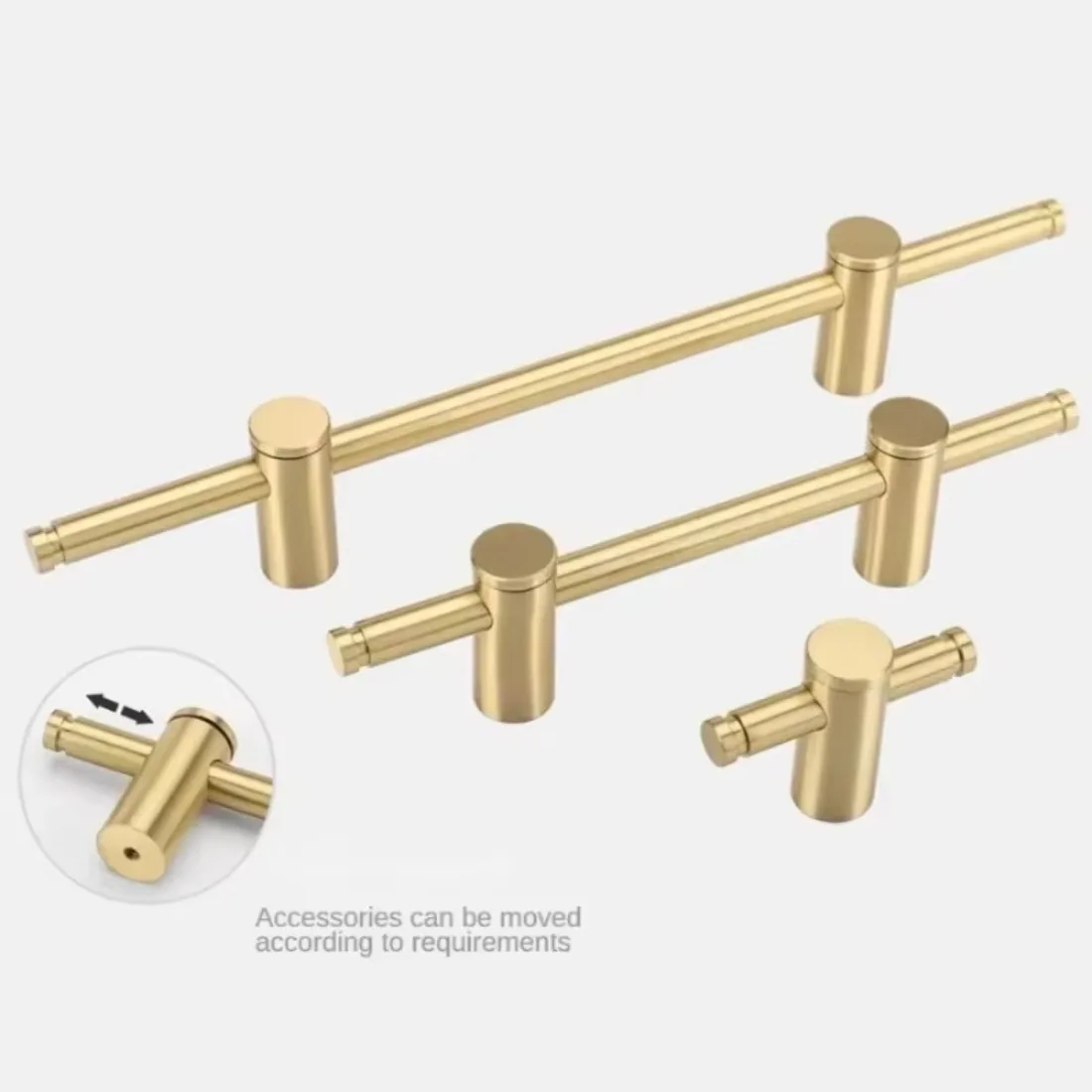 Hole Spacing Can Move The Brass Furniture Handles Golden Handles for Long Cabinets and Drawers or A Brass Towel Rack