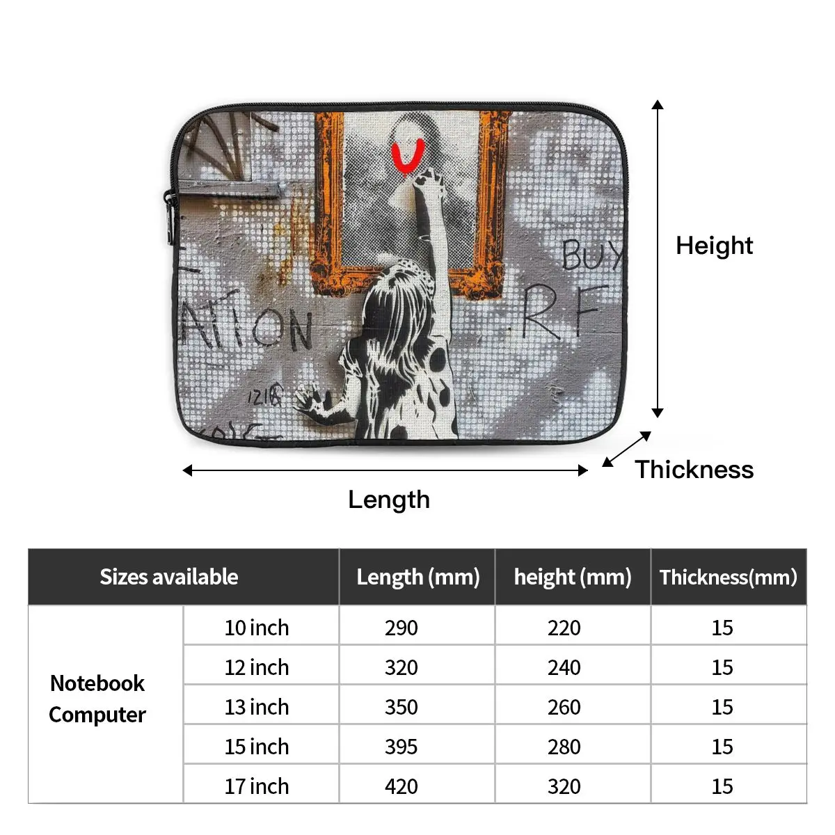 بانكسي الكتابة على الجدران رمي وسادة Sknlxqrcodz 12 "13" 15 "17" محمول بطانة كم دفتر غطاء للأكمام حقيبة للصدمات حقيبة