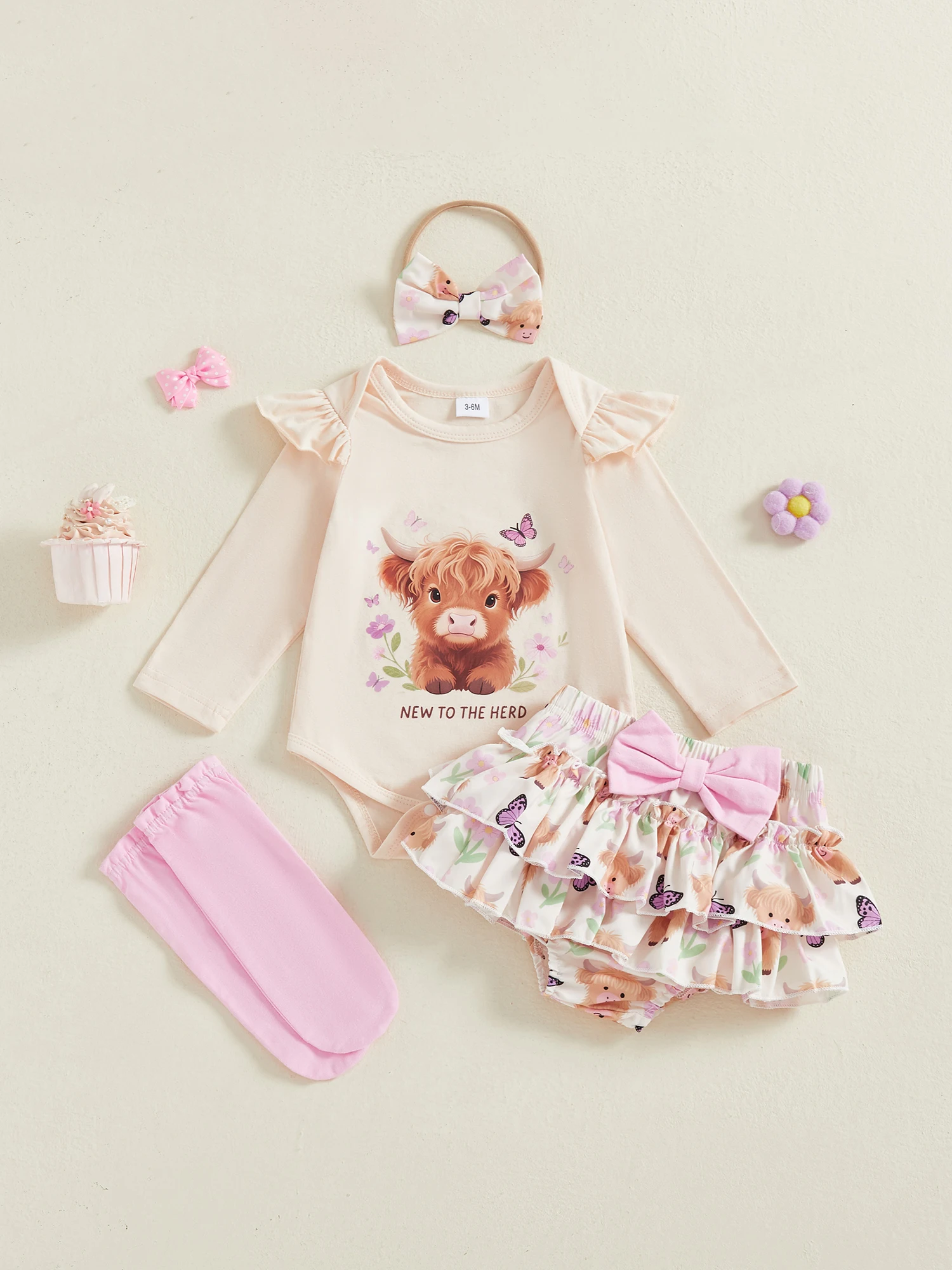 

Зимняя одежда для маленьких девочек, куртка с капюшоном и принтом снежинок, штаны на флисовой подкладке, шапочка с помпоном и варежки, комплект из 5 предметов