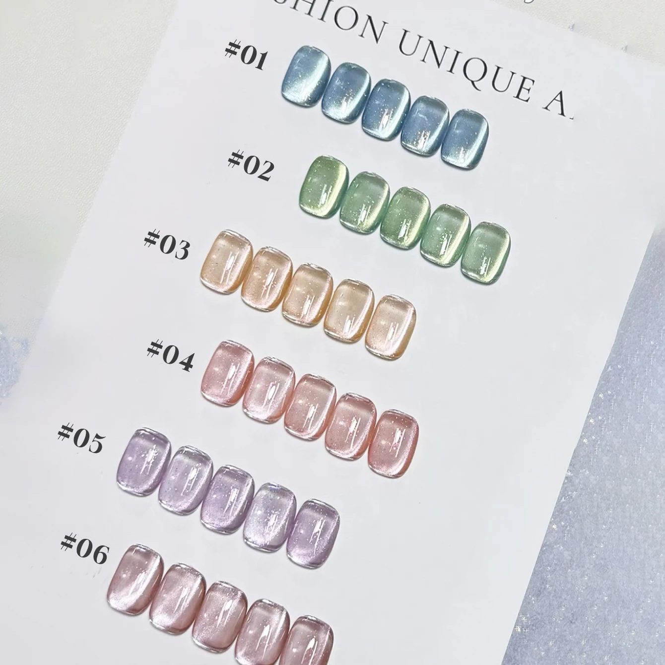 1/6PCS 2025 Cat Eye Gelชุดโปแลนด์-ลูกปัดแก้วIcy Glitterและแม่เหล็กแฟลช,ฤดูร้อนViralเล็บอุปกรณ์สําหรับปาร์ตี้/ชุดว่ายน้ํา
