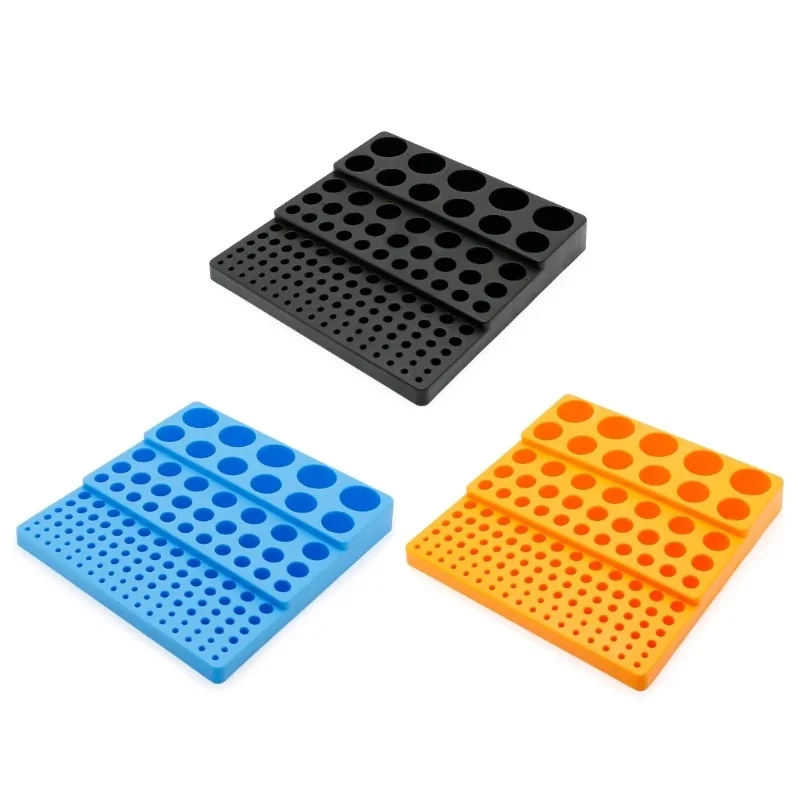 Milling Bit Storage Tray with 131 Holes,Plastic Drill Bit Endmill Storage Box for 4-32mm Milling Cutter Tool