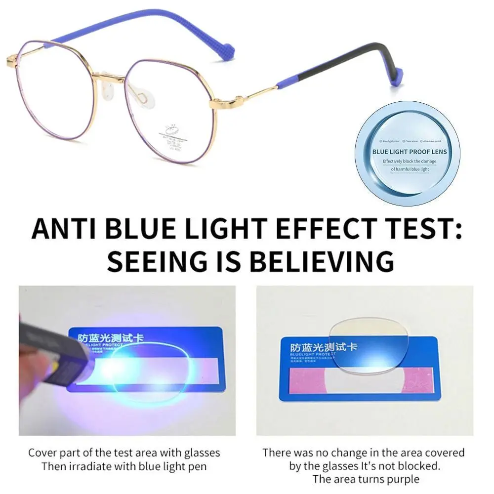 Ultra Light Silicone Anti -blue Light Glasses for Kids Fashion Retro Nerd Eyewear Children Eye Protection Computer Eyeglasses