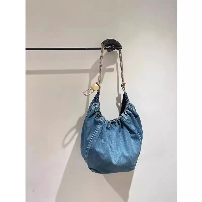 Denim Messenger Bag for Women Fashion Shoulder Bags Chic Hobo Casual Crossbody Bag Outdoor Travel Tote Women\'s Bag 2024