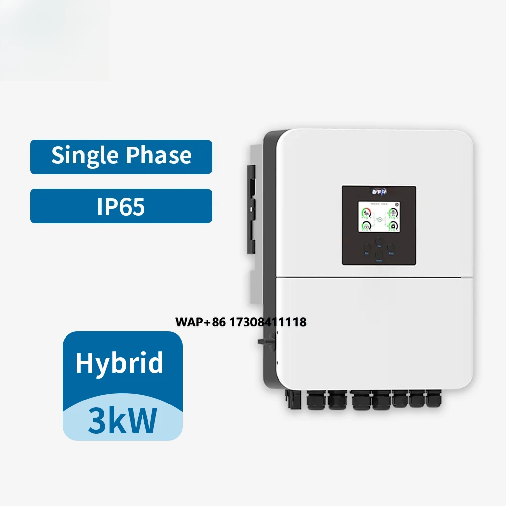 IP65 48V 3kw 3.6kw 4.6kw 5kw 6kw Single Phase Hybrid Inverter On/Off Grid Pure Sine Wave 48V 6kw Hybrid Solar Inverter with MPPT