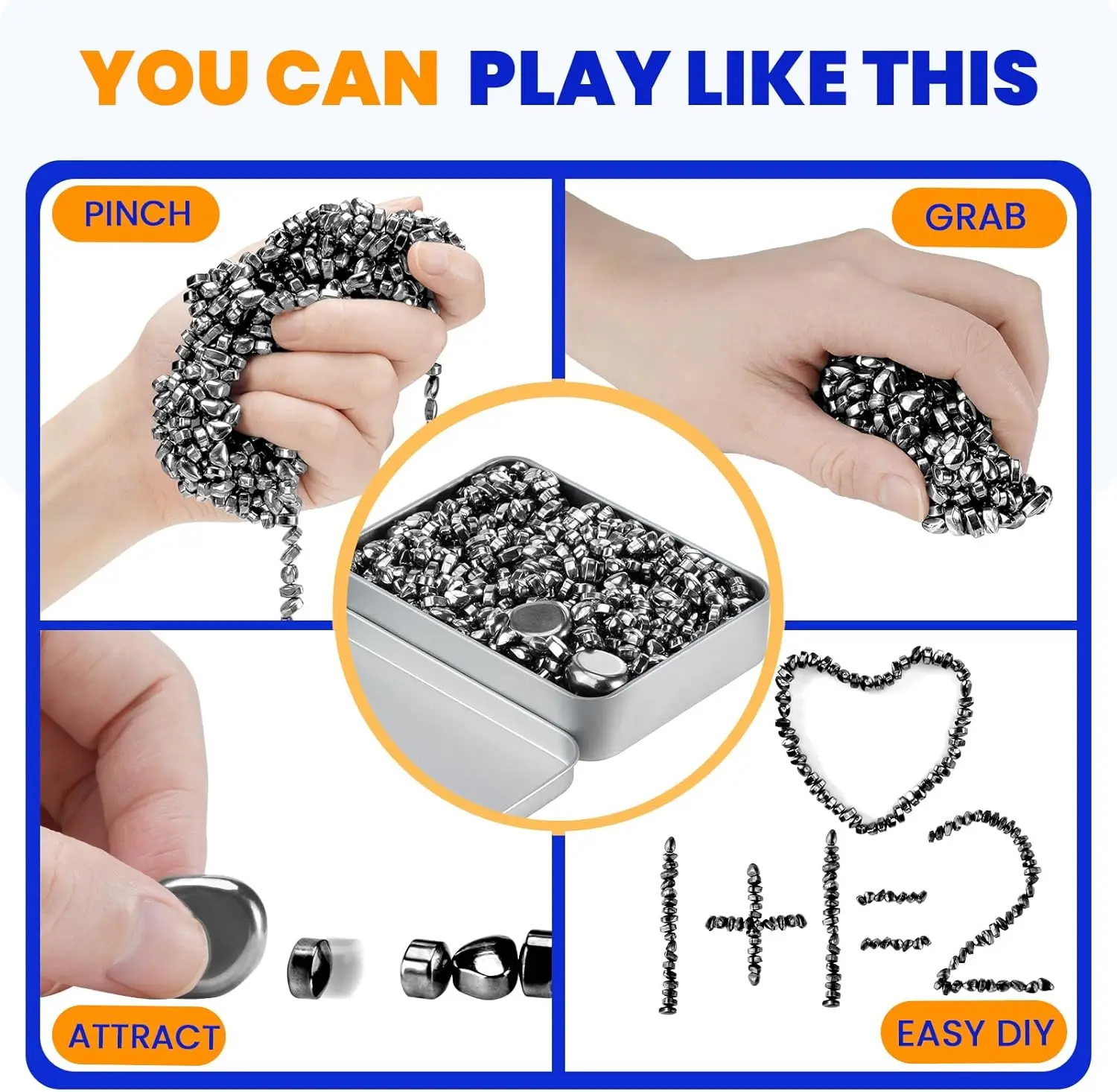 แม่เหล็กความเครียดของเล่น,อ่อนแอแม่เหล็ก Fidget Ferrite Putty ความวิตกกังวลป้องกันความเครียดบรรเทาของเล่นสําหรับผู้ใหญ่ ADHD ออทิสติก EDC Fidgeting ของเล่น