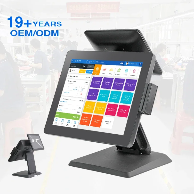 

Black and while all-in-one sistema pos machine cash register cashier machine pos system for sale