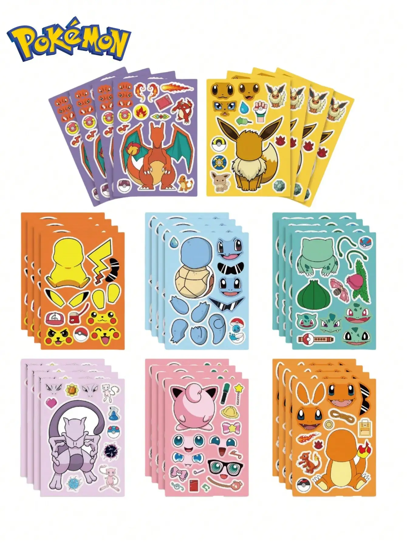 8/16 قطعة MINISO بوكيمون بيكاتشو أنيمي الكرتون الوالدين والطفل لغز تفاعلي ، دفتر DIY ، ملصقات ، أفضل هدية العيد ل