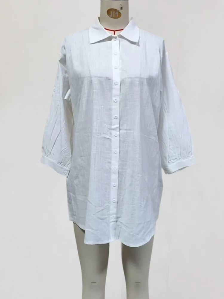 ملابس سباحة نسائية صيفية بأكمام طويلة بدلة استحمام 2026 جديدة بلون سادة لقضاء عطلات الشاطئ فساتين صغيرة للتستر #4