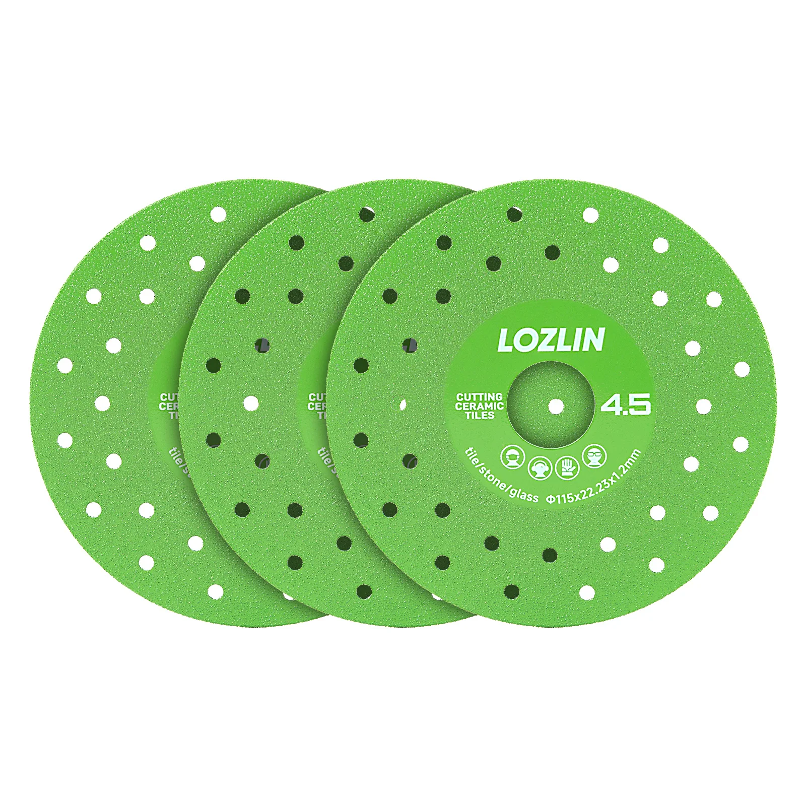 LOZLIN Gelötetes Diamantsägeblatt 115mm zum Schneiden und Schleifen, Dual-Verwendung für Marmor, Keramik, Glas, Steinplatten, Winkelschleifer-Werkzeuge