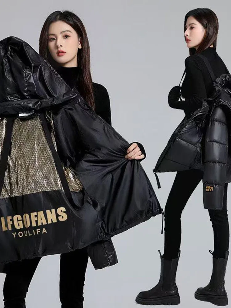 

Women Winter Short Parkas Fashion DownCotton Coat Retro Puffer Solid Color Loose Hooded Overcoats 2025