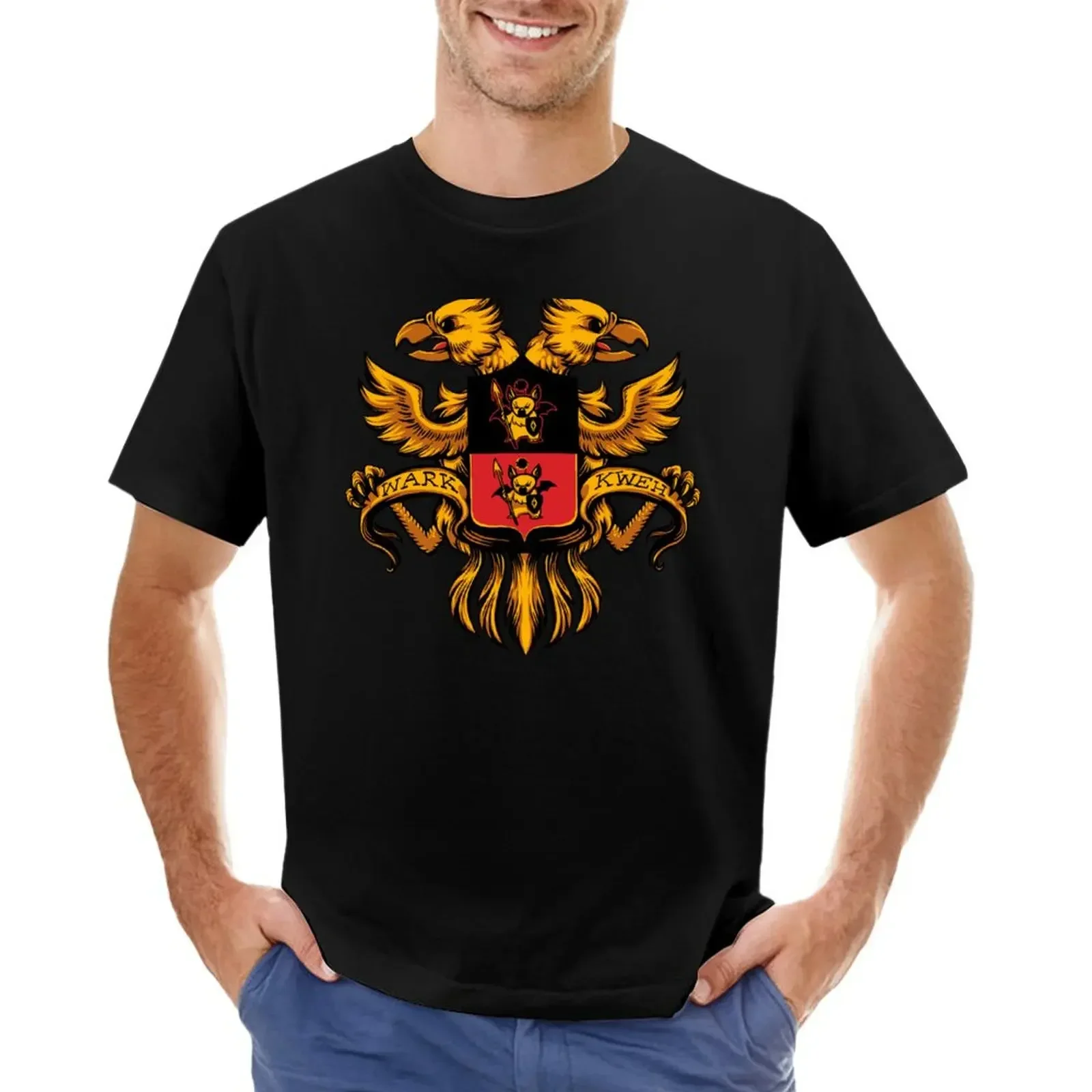 

Crest de Chocobo T-shirt oversizeds anime clothes Short sleeve tee blacks t shirts men Hot Sale Crewneck Round Neck Short Sleeve