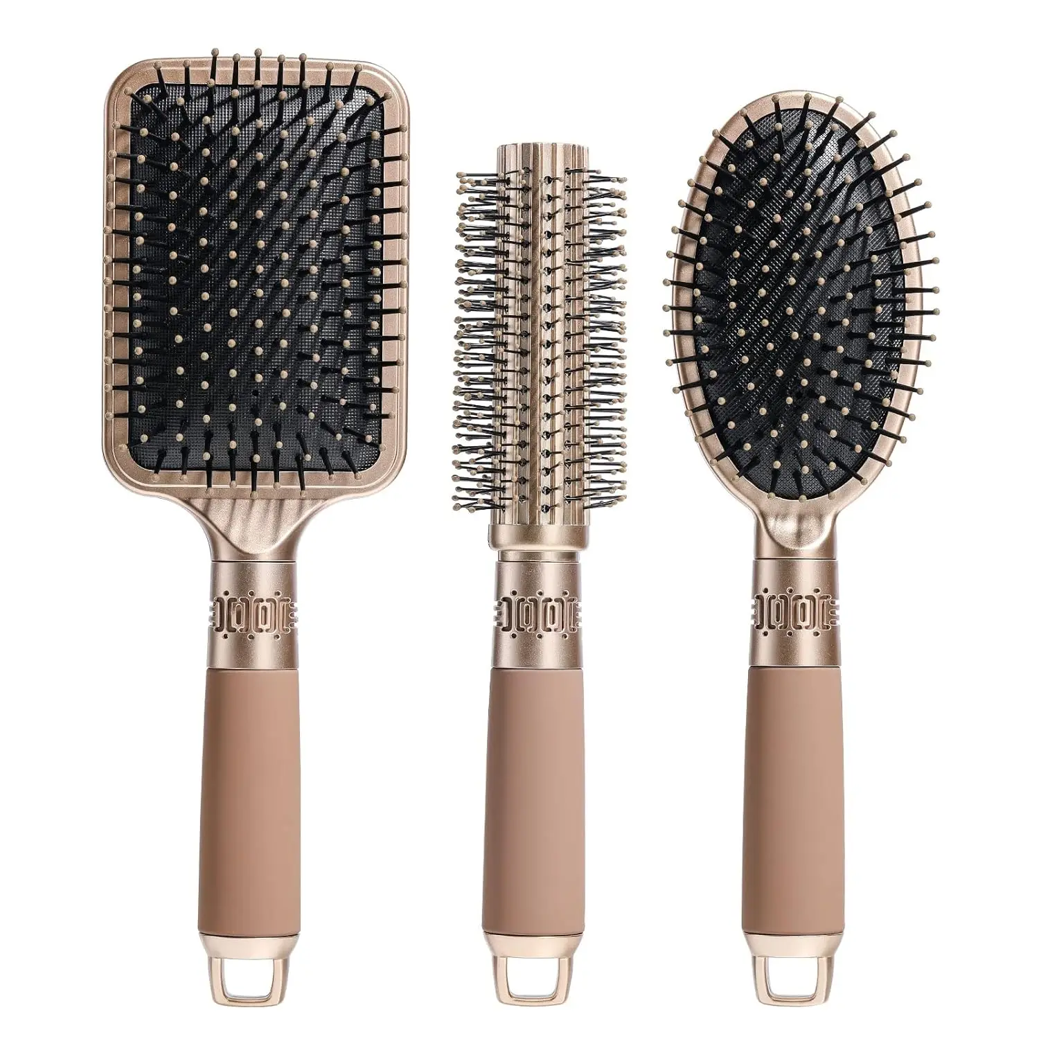 Hair Brush Set with Detangling Nylon Pins Massage Paddle Brush Cushion Hair Combs Hair Dryer Brush for Women Men Kids Girls