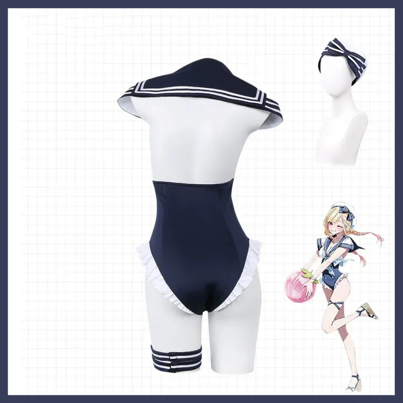 애니메이션 마이 드레스업 달링 키타가와 마린 코스프레 의상 네이비 스타일 수영복 점프수트 가발 여성 섹시 카니발 비키니 수트;3'v