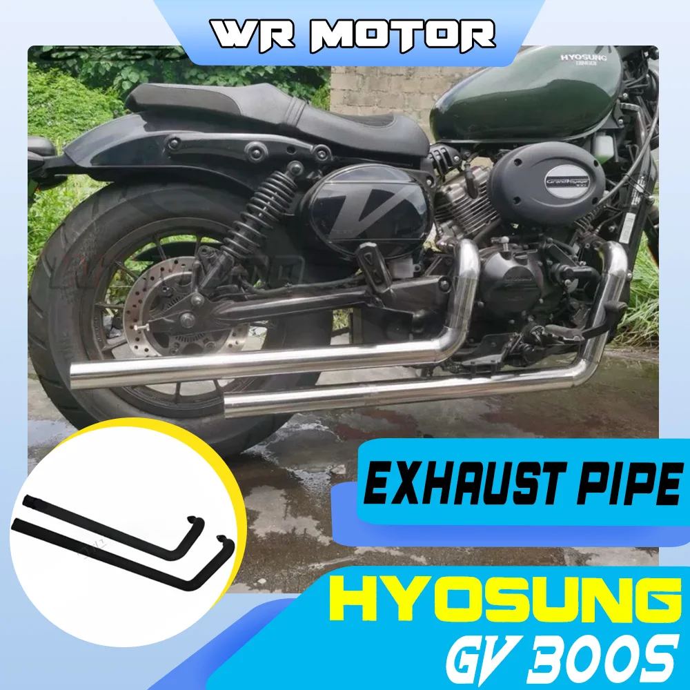 Stainless steel exhaust system for Hyosung GV300S motorcycles, aftermarket exhaust accessories