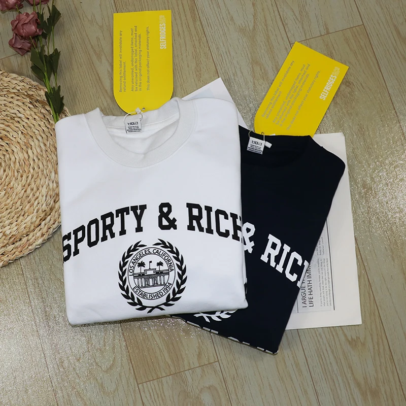 

Весенне-осенний американский свободный хлопковый худи для женщин, универсальный свитшот с буквенным принтом, уличный стиль, из чистого хлопка, с круглым вырезом