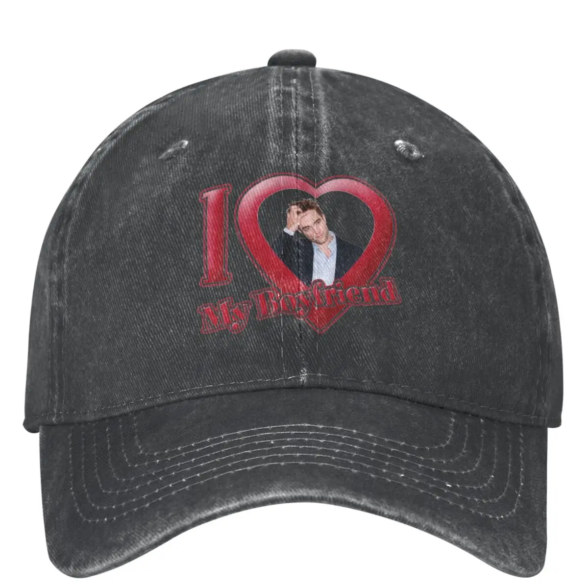 

Unisex Robert Pattinson I Heart My Boyfriend Baseball Cap Vintage Distressed Denim Dad Hat Adjustable