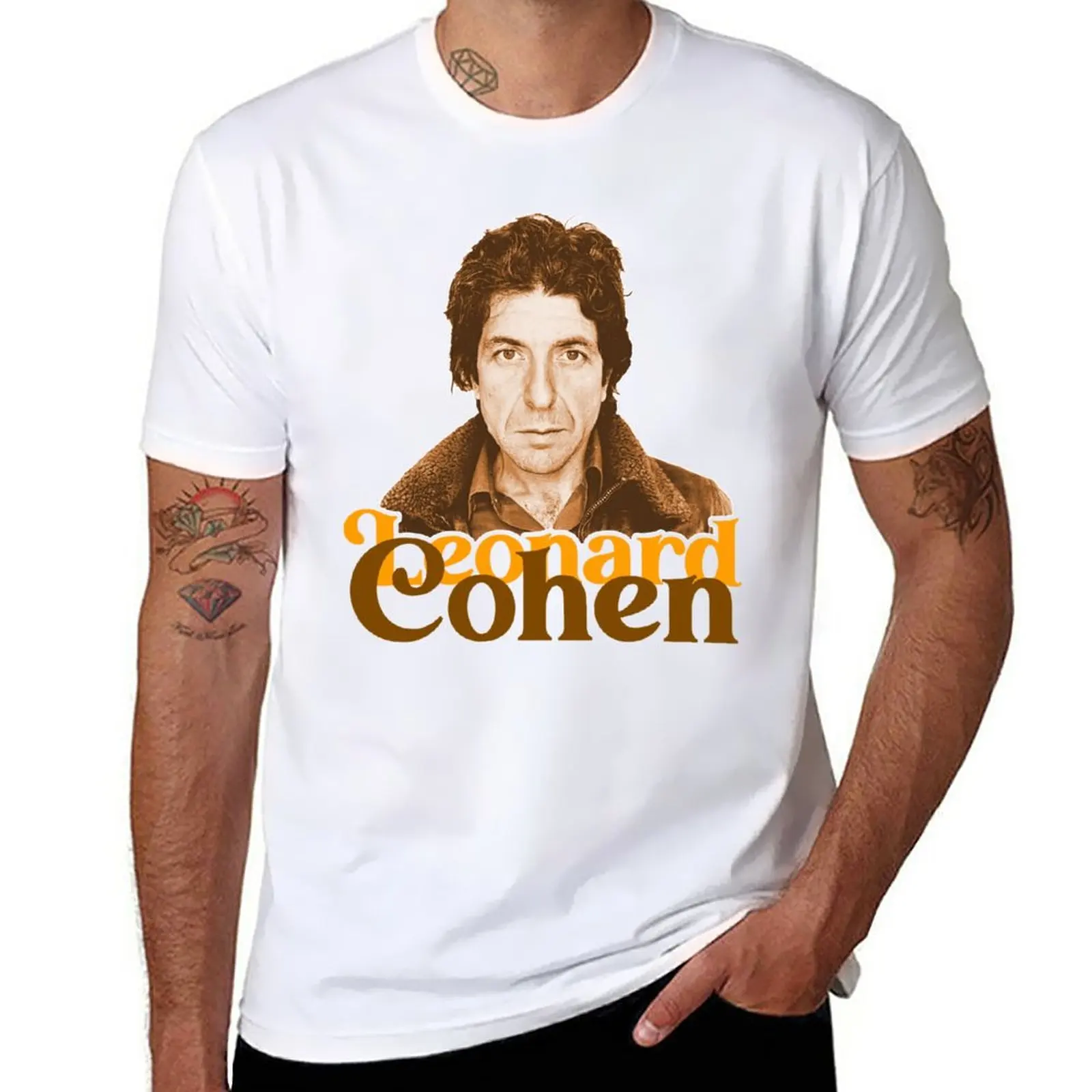 

New Leonard Cohen // Retro Sepia Portrait Fan Tribute T-Shirt summer clothes oversized t shirts t shirts for men