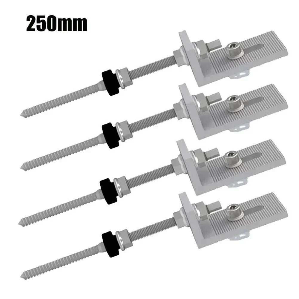 4Pcs 200/250mm Pole Screws With L Adapter Plate Solar PV Trapezoidal Sheet Metal Roof Fixture Solar Panel Racking Mounts
