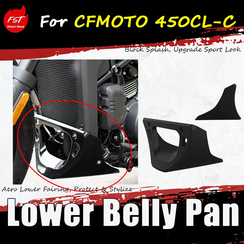 For CFMOTO 450CL-C modification accessory, the down-flowing cover is directly attached to the upper engine protection cover.