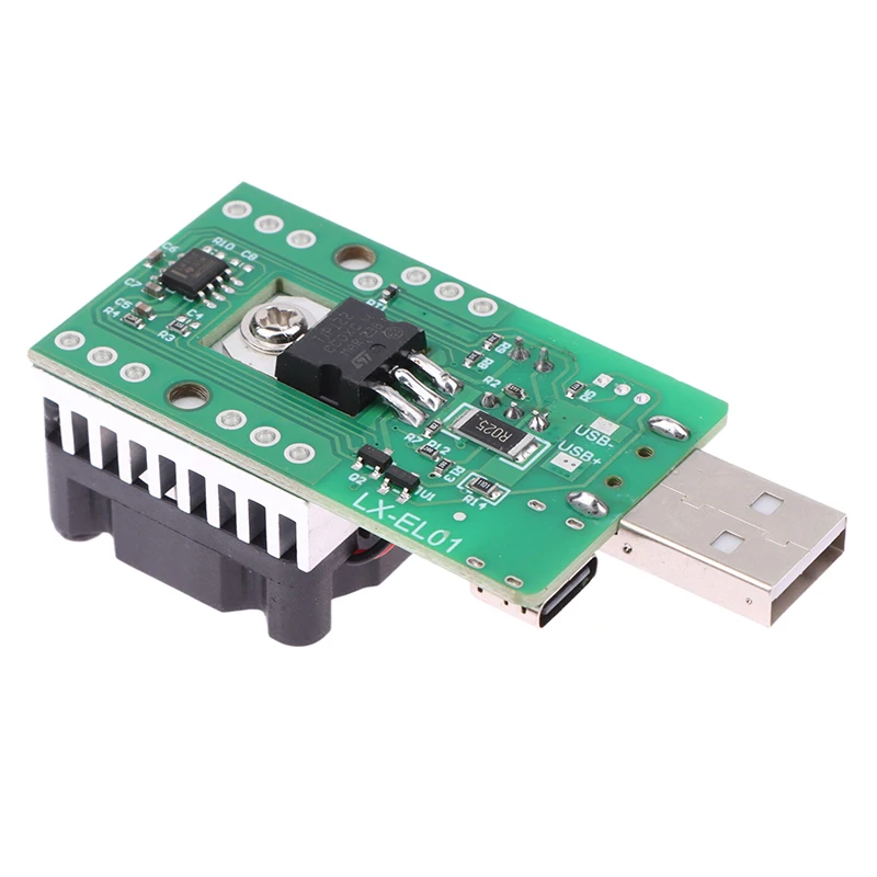 13V/22W3A 3.7V~13V Electronic Load Power Discharge Tester USB/Type-C 0.15A~3A Adjustable Resistor Test Module With Cooling Fan