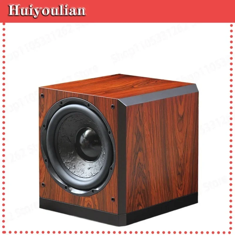 Original HiFi 12 Inch Active Subwoofer Home Theater Wood Veneer High Power Bass Speaker
