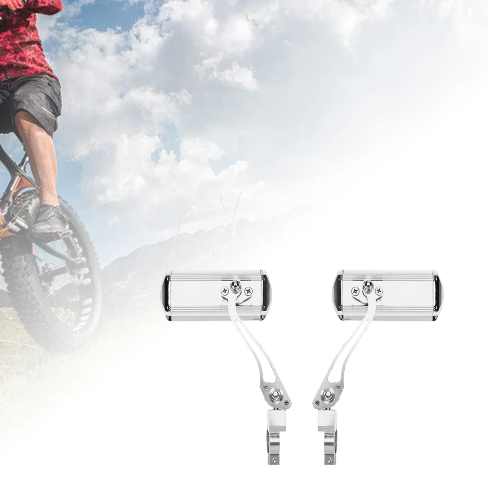 

360 Degree Rotatable Bike Rear View Mirror Super -Resistant Lightweight Wide Angle Fully Adjustable Stylish Silver