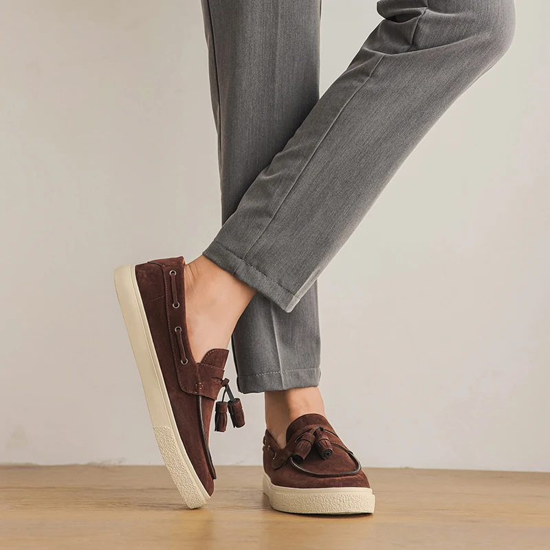 Men Casual Shoes Leather Loafers Classic Business Men Shoes Breathable Soft Moccasins Lazy Shoes Slip on Flats Driving Shoes