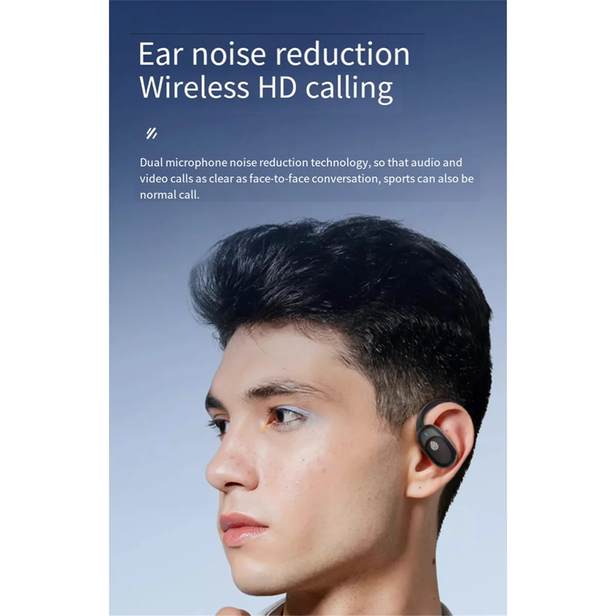 Auriculares inalámbricos de conducción de aire, cascos con Bluetooth 5,3, estéreo, carga inalámbrica