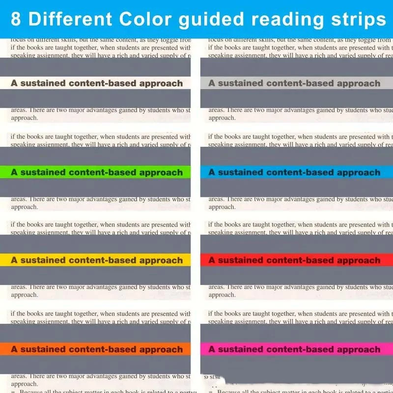 1-8Pcs Guided Reading Strips Highlight Strips Colored Overlay Highlight Bookmarks for Childre Assistant Study Accessoires Guide