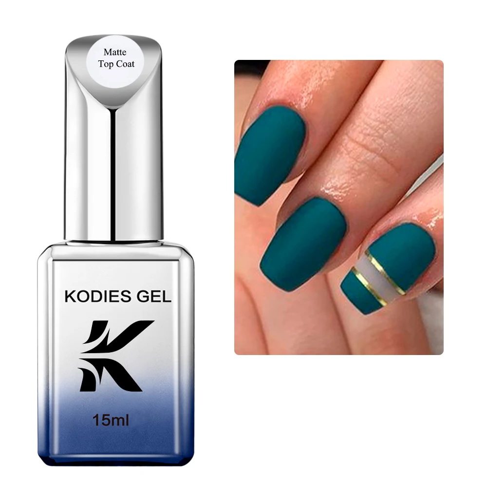 KODIES GEL Matte Top Coat Gel smalto per unghie 15ML Semi permanente UV/LED Clear Function Gel Top Coat Finish Manicure Nails Art Lak
