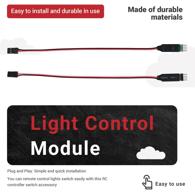 DT23 Remote Control Switch Board CH3 Light Control Module for RC Car Light Lamp Plug and Play Accessories